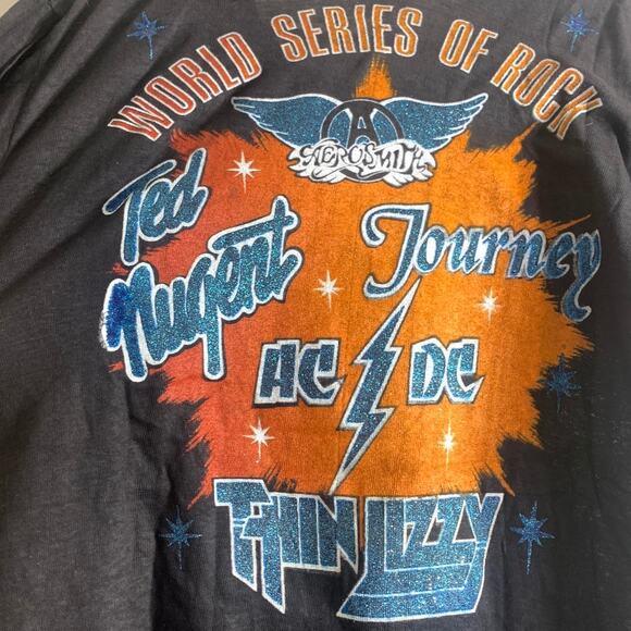 1979 AEROSMITH TED NUGENT JOURNEY AC/DC THIN LIZZY double sided tee shirt M - Picture 7 of 7